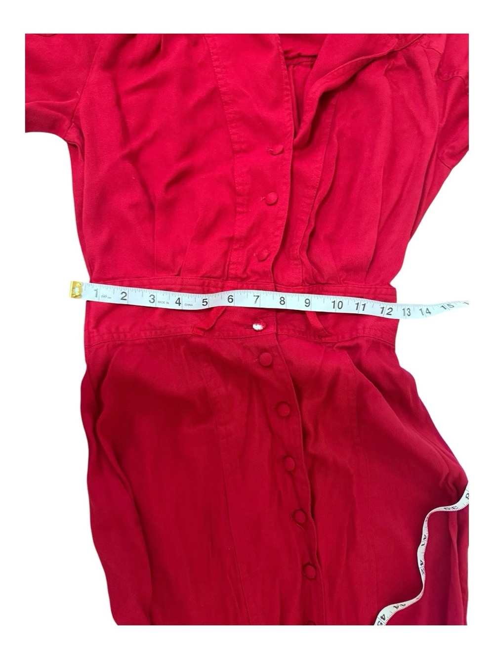 Button-Front Maxi Dress in Raspberry Red - Picture 4 of 7